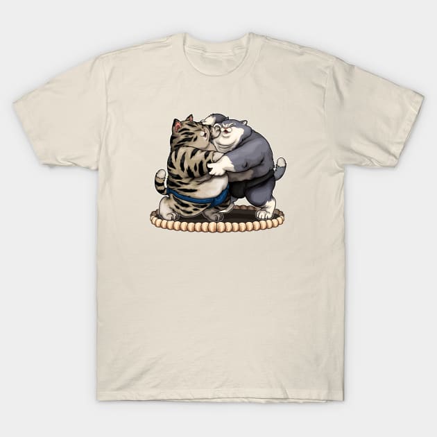 Sumo Cats T-Shirt by LoenaStudio